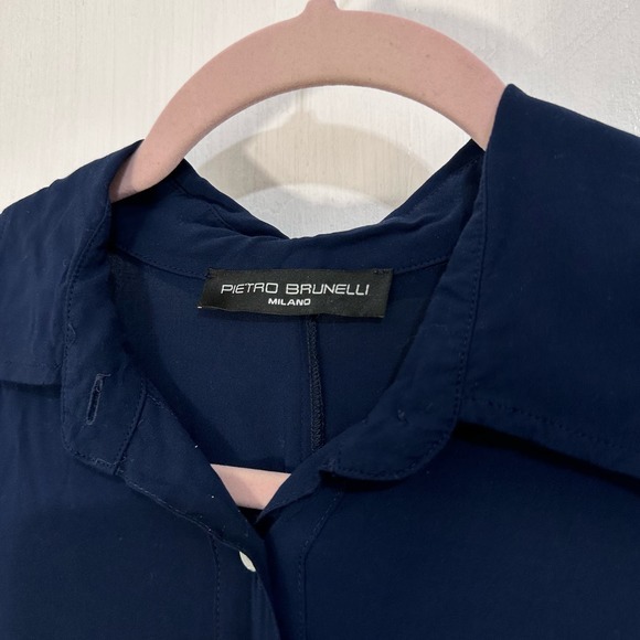 Pietro Brunelli Milano‎ Maternity Dress long sleeve With Belt Navy Blue Size XS - Picture 9 of 13